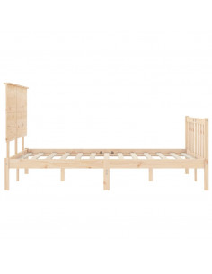 Giroletto con Testiera Super King Size in Legno Massello