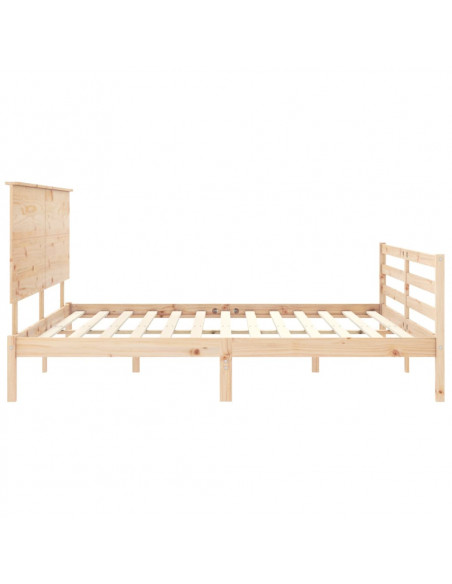 Giroletto con Testiera Super King Size in Legno Massello
