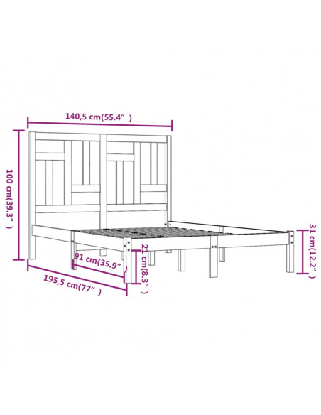 Giroletto in Legno Massello 135x190 cm Double