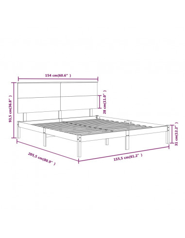 Giroletto in Legno Massello 150x200 cm King Size