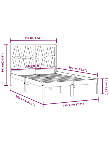 Giroletto in Legno Massello di Pino 140x200 cm
