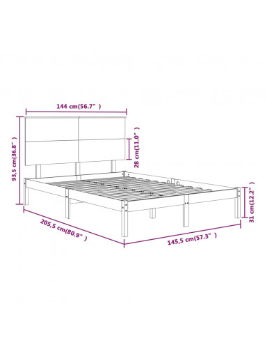 Giroletto in Legno Massello di Pino 140x200 cm