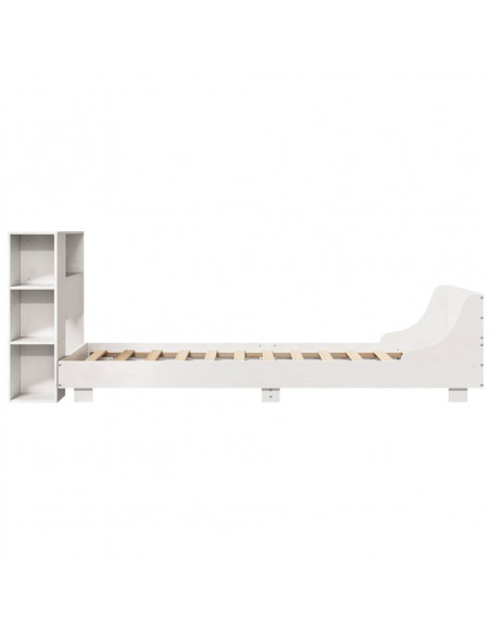Giroletto senza Materasso Bianco 75x190 Legno Massello di Pino