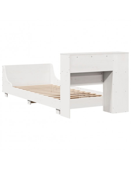 Giroletto senza Materasso Bianco 75x190 Legno Massello di Pino