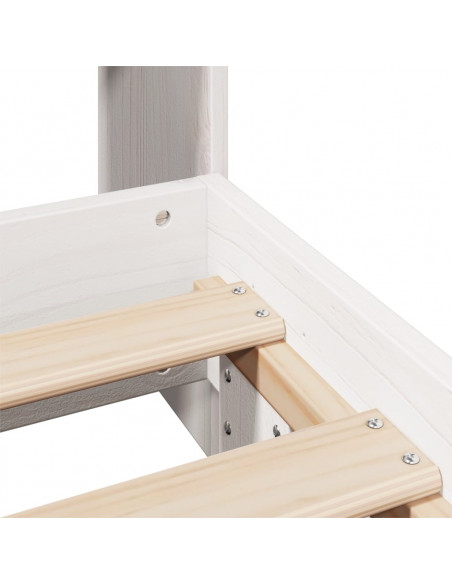 Giroletto senza Materasso Bianco 75x190 Legno Massello di Pino