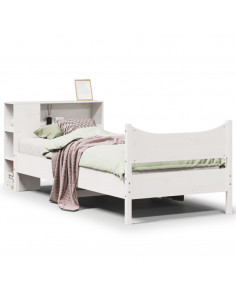 Giroletto senza Materasso Bianco 75x190 Legno Massello di Pino