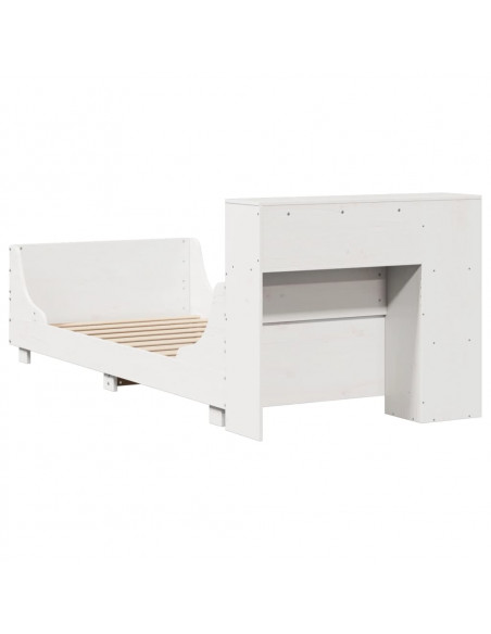 Giroletto senza Materasso Bianco 75x190 Legno Massello di Pino