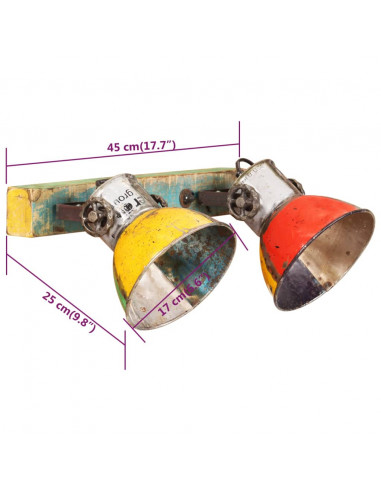 Lampada da Parete Industriale Multicolore 45x25 cm E27