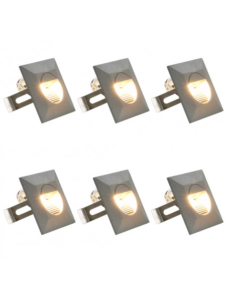 Lampade da Parete da Esterno a LED 6 pz 5 W Argento Quadrate