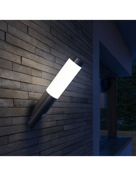 Lampioncino moderno in acciaio inox, sensore di movimento