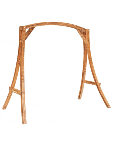 Letto a Dondolo in Legno Massello di Abete con Finitura in teak