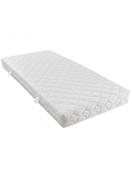 Letto con LED e Materasso Grigio Scuro Tela Ruvida 90x200 cm