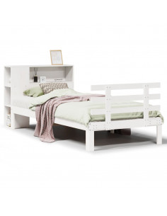 Letto con Libreria senza Materasso 75x190 cm in Legno Pino
