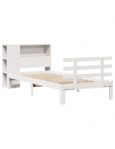 Letto con Libreria senza Materasso 75x190 cm in Legno Pino 2