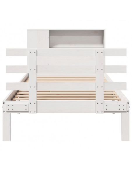 Letto con Libreria senza Materasso 75x190 cm in Legno Pino