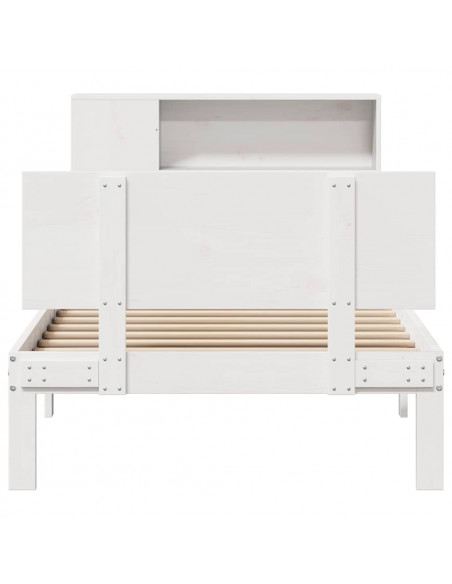 Letto con Libreria senza Materasso 75x190 cm in Legno Pino