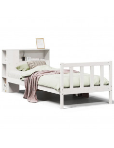 Letto con Libreria senza Materasso 75x190 cm in Legno Pino