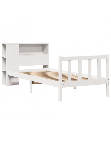 Letto con Libreria senza Materasso 75x190 cm in Legno Pino