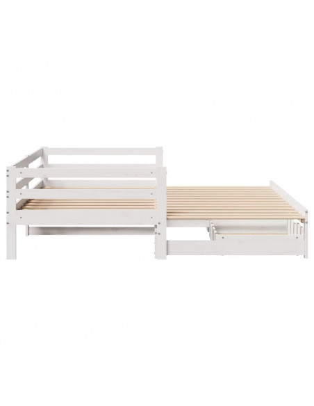 Letto Estraibile con Cassetti senza Materasso Bianco 80x200 cm