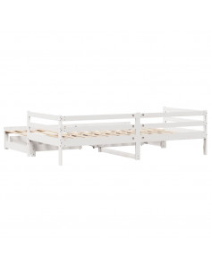 Letto Estraibile con Cassetti senza Materasso Bianco 80x200 cm 2
