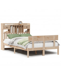 Letto Libreria senza Materasso 135x190 cm in Legno di Pino