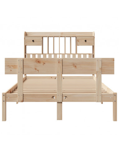Letto Libreria senza Materasso 135x190 cm in Legno di Pino