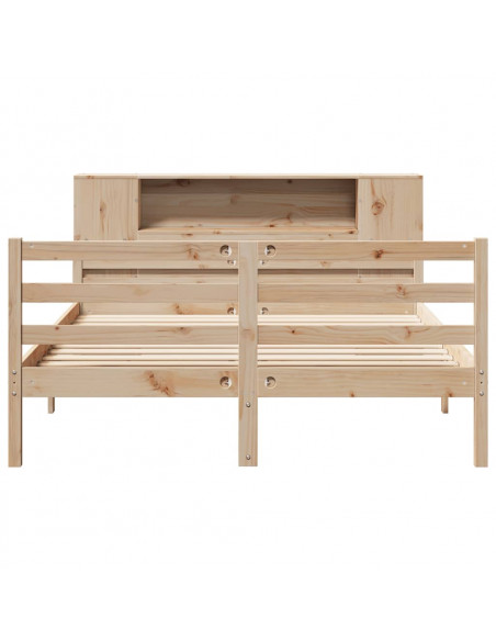 Letto Libreria senza Materasso 160x200 cm in Legno di Pino