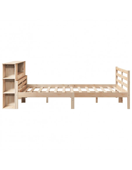 Letto Libreria senza Materasso 160x200 cm in Legno di Pino