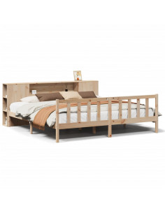 Letto Libreria senza Materasso 180x200 cm in Legno di Pino