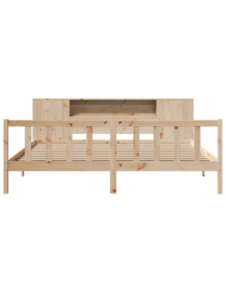 Letto Libreria senza Materasso 180x200 cm in Legno di Pino