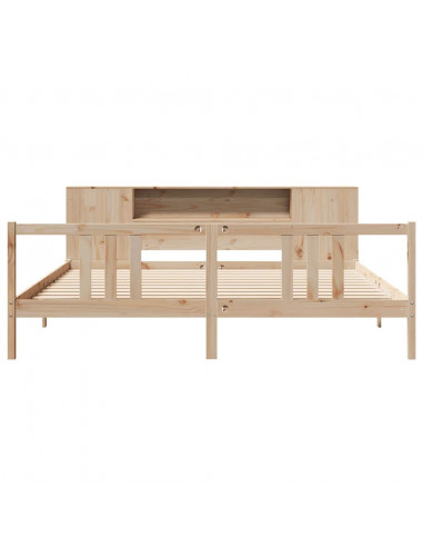 Letto Libreria senza Materasso 200x200 cm in Legno di Pino