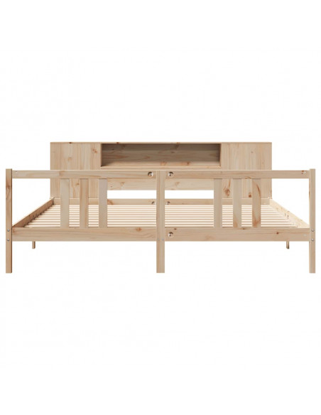 Letto Libreria senza Materasso 200x200 cm in Legno di Pino