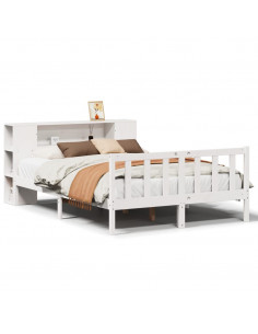 Letto Libreria senza Materasso Bianco 120x190 cm Legno di Pino