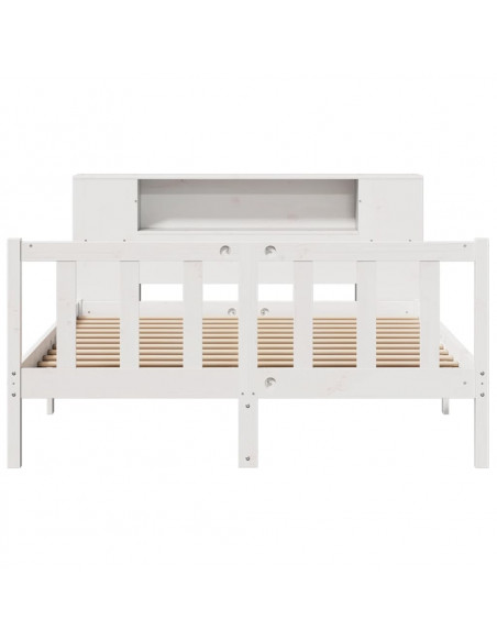 Letto Libreria senza Materasso Bianco 120x190 cm Legno di Pino
