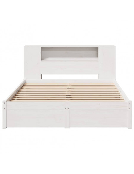 Letto Libreria senza Materasso Bianco 120x190 cm Legno di Pino