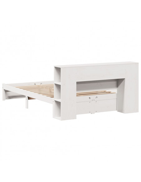 Letto Libreria senza Materasso Bianco 120x190 cm Legno di Pino
