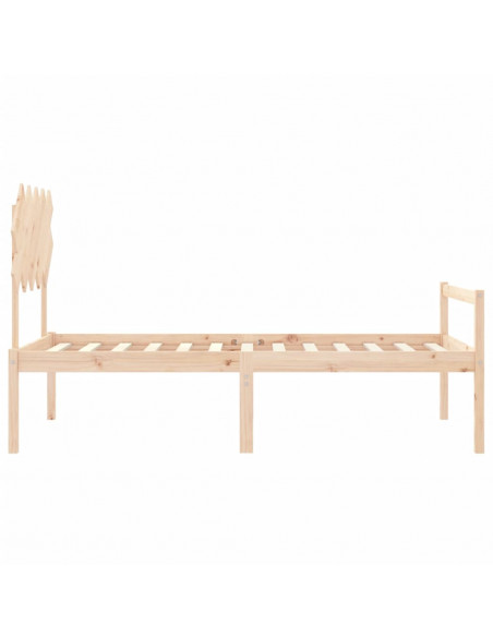 Letto per Anziani con Testiera 100x200 cm in Legno Massello