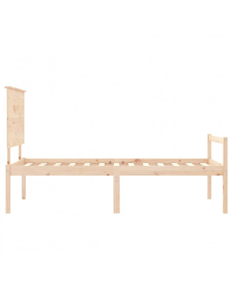 Letto per Anziani con Testiera 100x200 cm in Legno Massello
