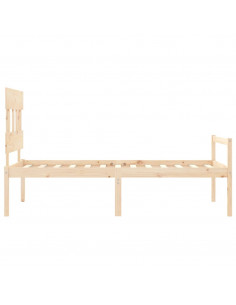 Letto per Anziani con Testiera 90x200 cm in Legno Massello