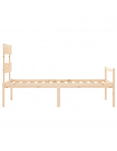 Letto per Anziani con Testiera 90x200 cm in Legno Massello