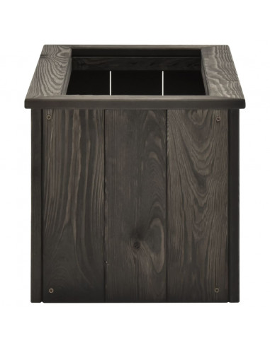 Letto Rialzato Giardino Grigio Scuro 74x32x30cm Pino Massello