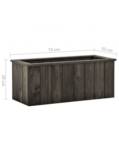 Letto Rialzato Giardino Grigio Scuro 74x32x30cm Pino Massello