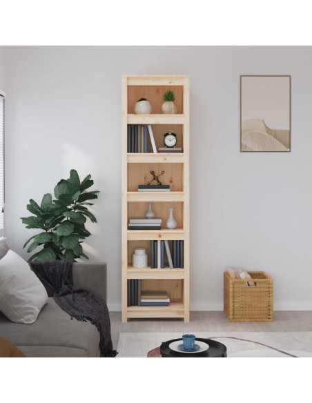 Libreria 50x35x183 cm in Legno Massello di Pino