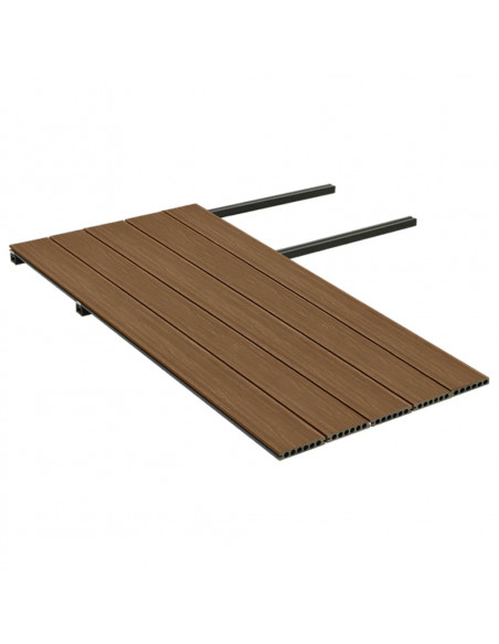 Listoni Decking WPC con Accessori Marroni e Grigi 10 m² 2,2 m