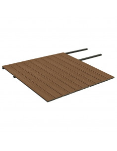 Listoni Decking WPC con Accessori Marroni e Grigi 20m² 2,2 m