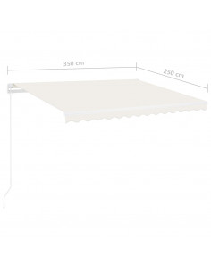 Tenda da Sole Retrattile Manuale con LED 350x250 cm Crema