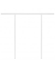 Tenda da Sole Retrattile Manuale con LED 3,5x2,5m Gialla Bianca