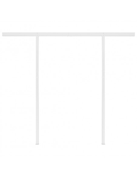 Tenda da Sole Retrattile Manuale con LED 3,5x2,5m Gialla Bianca