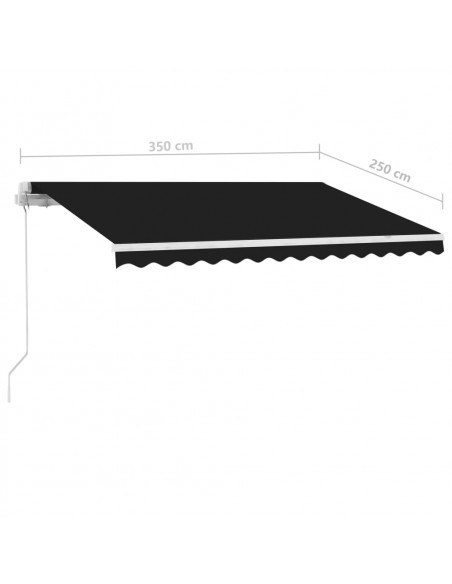 Tenda da Sole Retrattile Manuale con LED 300x250 cm Antracite