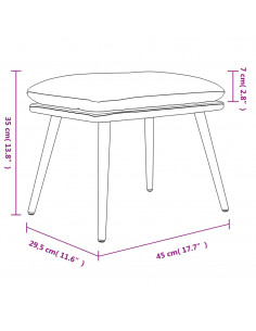 Poggiapiedi Crema 45x29,5x35 cm in Tessuto